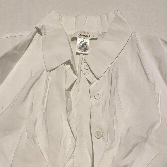 Urban Romantics Button Up Crop Top White Womens Size Small - Picture 3 of 14